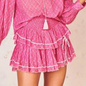 LoveShackFancy Pink Neve Skirt